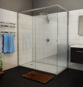 custom sliding semi frameless shower